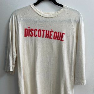 Clare V 3/4 Sleeve Discoteque shirt, Size L